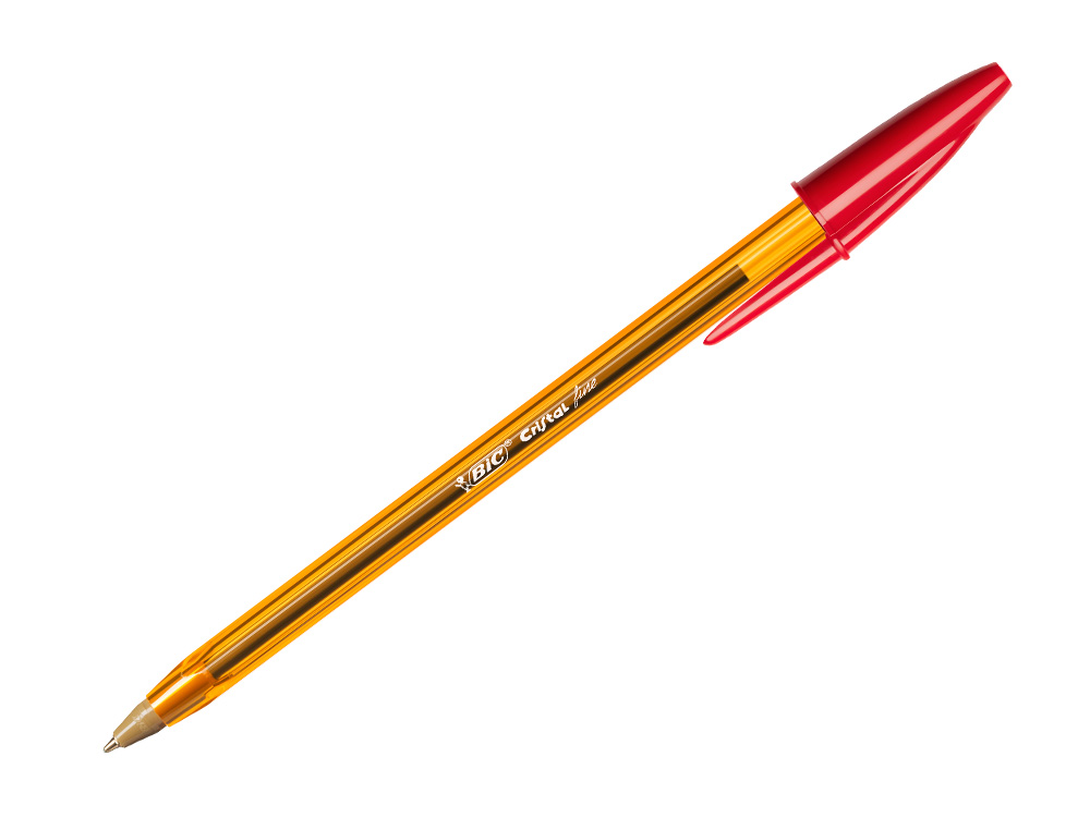 STYLO-BILLE BIC CRISTAL CRITURE FINE 0.4MM ENCRE CLASSIQUE BILLE INDFORMABLE CAPUCHON COULEUR ENCRE ROUGE