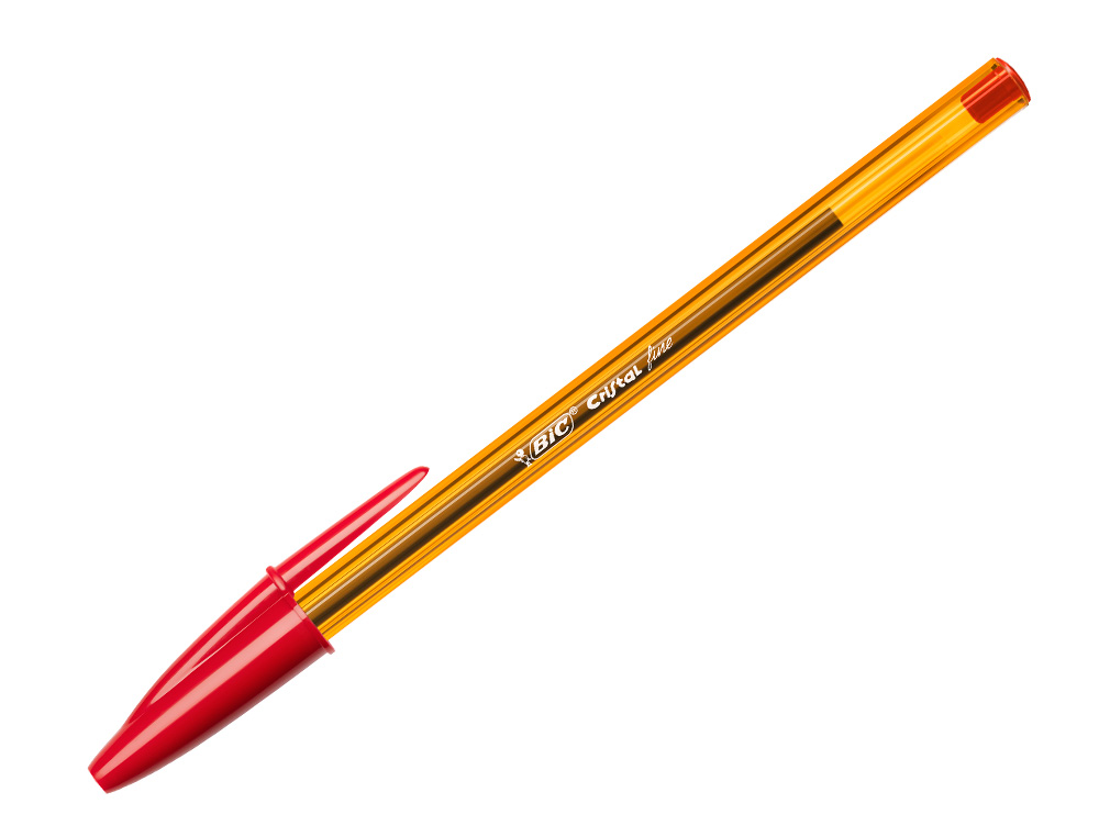 STYLO-BILLE BIC CRISTAL CRITURE FINE 0.4MM ENCRE CLASSIQUE BILLE INDFORMABLE CAPUCHON COULEUR ENCRE ROUGE