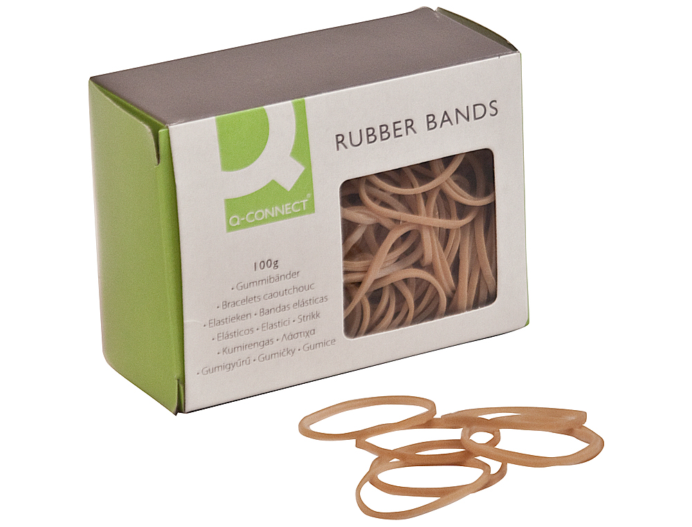 BRACELET CAOUTCHOUC Q-CONNECT N.8 80X2MM BOÎTE FENÊTRE 100G