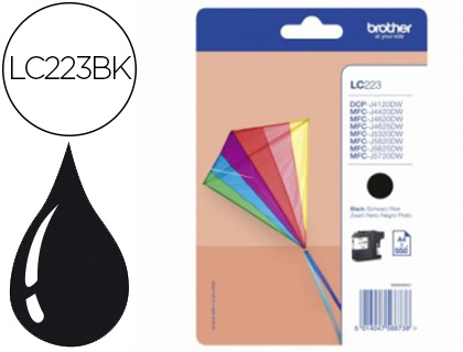 CARTOUCHE BROTHER JET D'ENCRE ORIGINALE LC223BK COULEUR NOIR