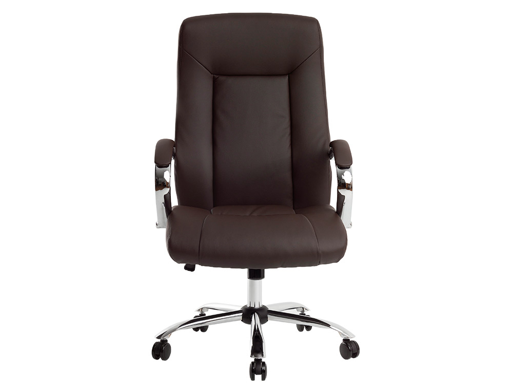 FAUTEUIL DE DIRECTION Q-CONNECT VERONA SIMILI CUIR BASE ACIER CHROME HAUTEUR MAX 1210MM LARGEUR 650MM PROF 730MM MARRON