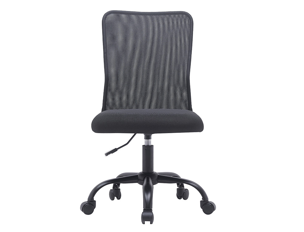 FAUTEUIL OPERATEUR Q-CONNECT PARMA MAILLE BASE METAL SANS  ACCOUDOIRS HAUTEUR MAX 990MM  LARGEUR 480MM PROF 590MM NOIR