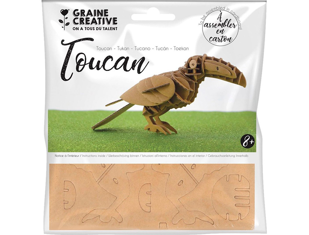 MAQUETTE TOUCAN GRAINE CREATIVE CARTON A ASSEMBLER   DECORER PERSONNALISER         200X100X70MM