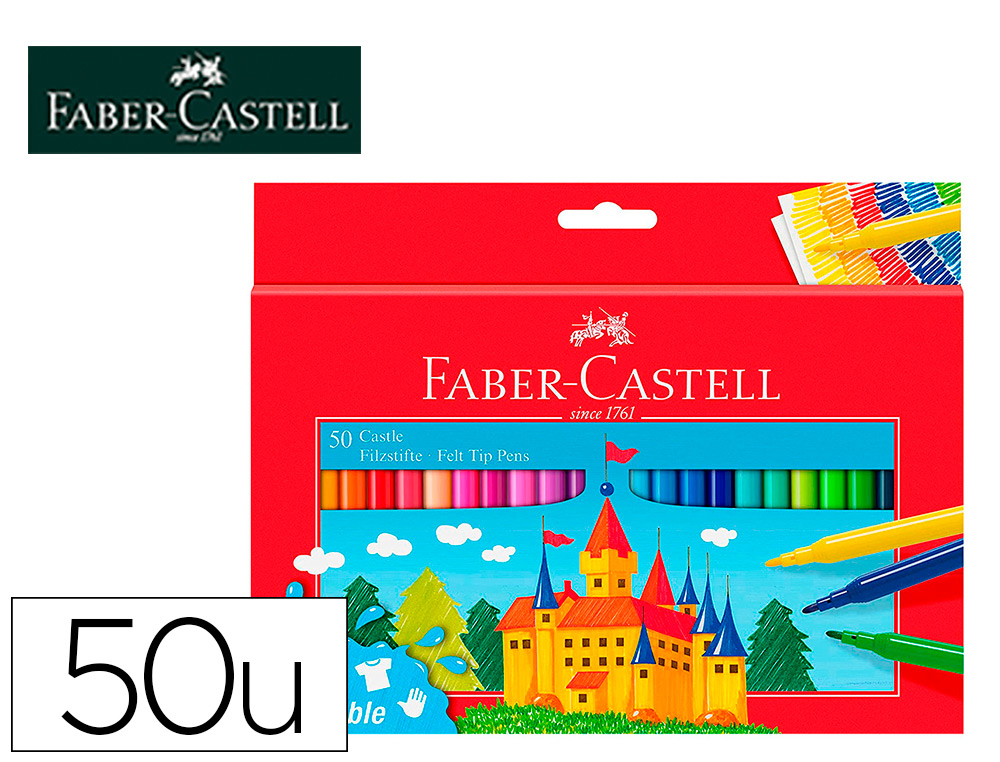 FEUTRE SCOLAIRE FABER CASTELL CHATEAU POCHETTE DE 50