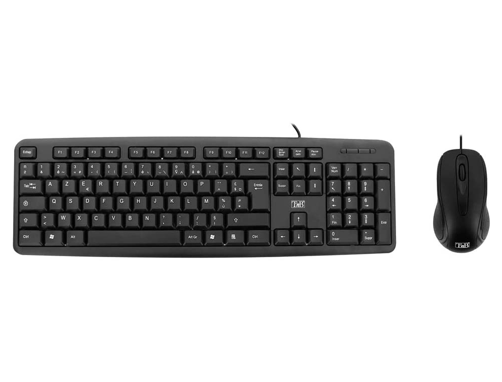 CLAVIER + SOURIS T'NB STREAMLINE COMBO SOURIS       FILAIRE + CLAVIER COMPATIBLE  PC/MAC  COLORIS NOIR