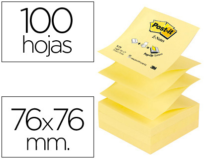 BLOC-NOTES POST-IT RECHARGE Z-NOTES 76X76MM 100F SUPER Z-NOTES REPOSITIONNABLES