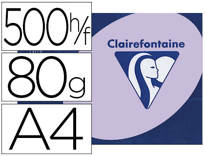 PAPIER COULEUR CLAIREFONTAINE TROPHE MULTIFONCTION A4 80G/M2 COULEURS VIVES LILAS PAQUET 500 FEUILLES