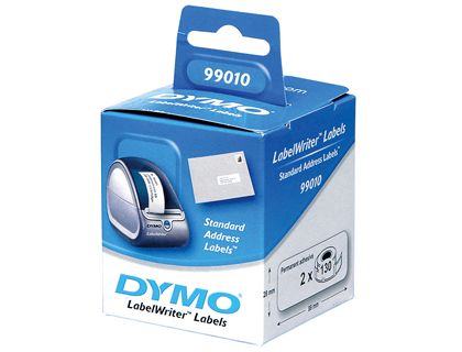 ROULEAU TIQUETTES DYMO LABEL WRITER 28X89MM 130 TIQUETTES 2 ROULEAUX SUPPORT PAPIER