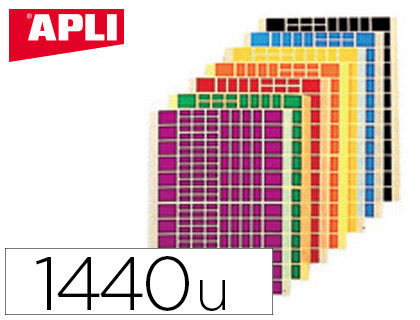 GOMMETTE GOMTRIQUE APLI AGIPA RECTANGLE COLORIS ASSORTIS POCHETTE 10F 1440 UNITS