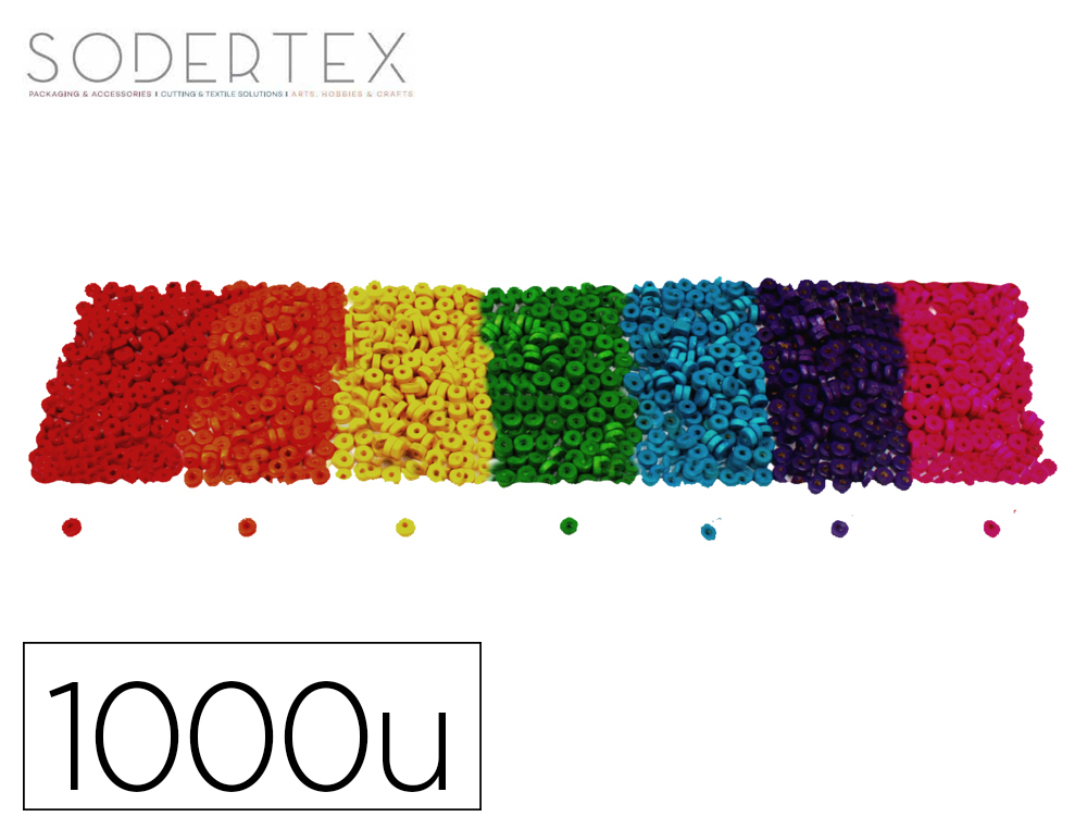 PERLES SODERTEX RONDELLE BOIS 3X8MM COLORIS ASSORTIS PACK   1000 UNITES