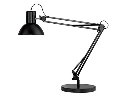 LAMPE LED UNILUX ARCHITECTE SUCCESS BRAS DOUBLE TRIPLE ARTICULATION PIVOT SUR SOCLE ROBUSTE PINCE FOURNIE COLORIS NOIR