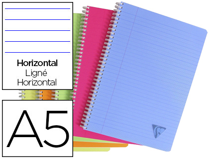 CAHIER CLAIREFONTAINE LINICOLOR RELIURE INTGRALE ASSORTIMENT FRESH A5 14,8X21CM 180 PAGES 90G LIGN