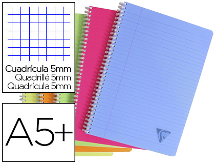 CAHIER CLAIREFONTAINE LINICOLOR RELIURE INTGRALE ASSORTIMENT FRESH A5+ 17X22CM 100 PAGES 90G 5X5MM