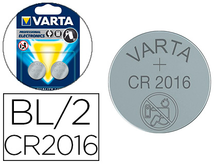 PILE BOUTON VARTA LITHIUM CR2016 3V BLISTER 2 UNITES