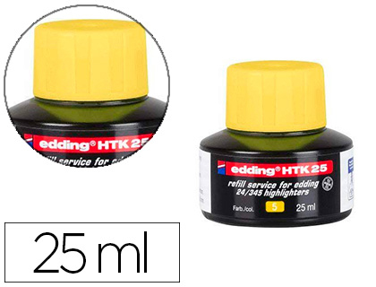 RECHARGE SURLIGNEUR EDDING HTK-25 COLORIS JAUNE FLACON   25ML