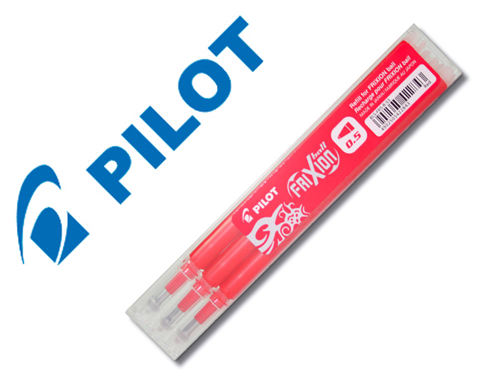 RECHARGE ROLLER PILOT FRIXION BALL POINTE FINE COLORIS ROUGE SET 3 UNITS