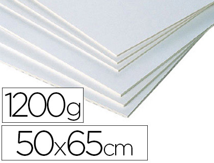 CARTON ENTRECOLL CLAIREFONTAINE MI-FIN 50X65CM 1200G RECTO BLANC VERSO GRIS