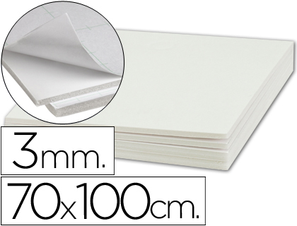 CARTON ENTRECOLLE LIDERPAPEL ADHESIF 70X100CM EPAISSEUR 3MMUNICOLORE BLANC